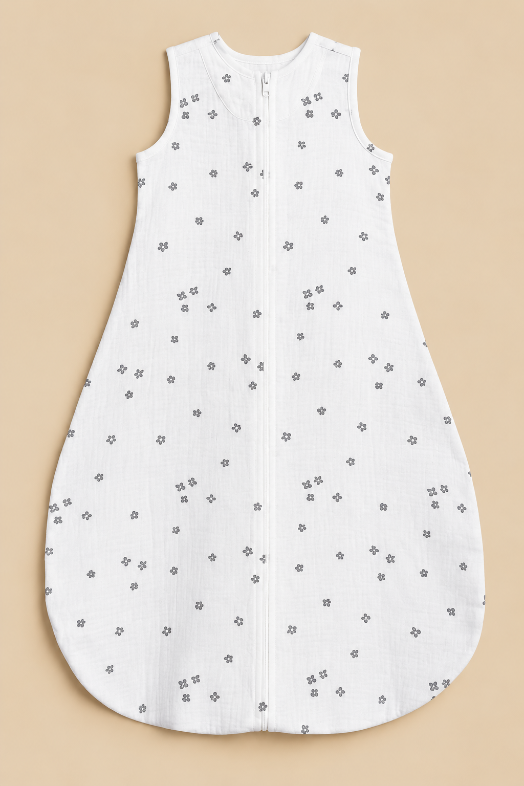 Floral muslin baby sleep sack